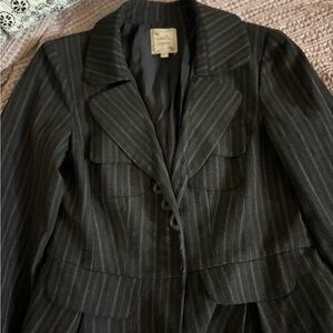 Nanette Lepore Charcoal Pinstripe Suit - please read